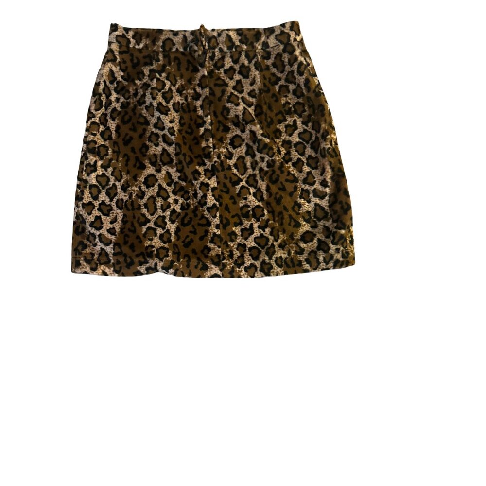 VTG Fervente Leopard Print Skirt Suit Set Womens 36 Small 4 Animal Blazer Mini - Picture 12 of 16